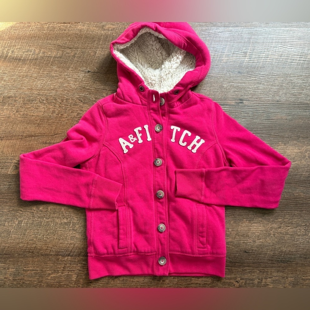 Abercrombie & Fitch Pink Sherpa-Lined Hoodie Jacket